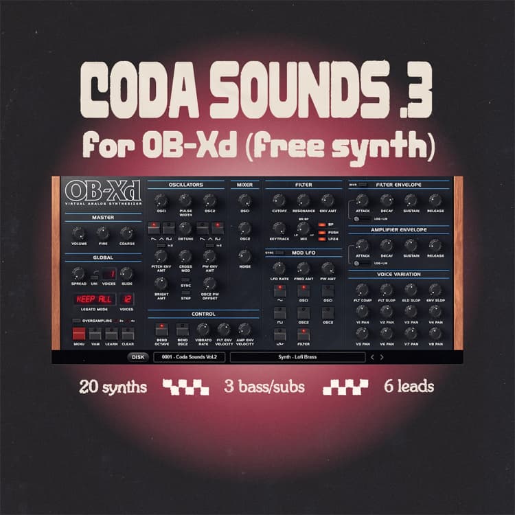 Coda Sounds Vol.3 (for OB-Xd)